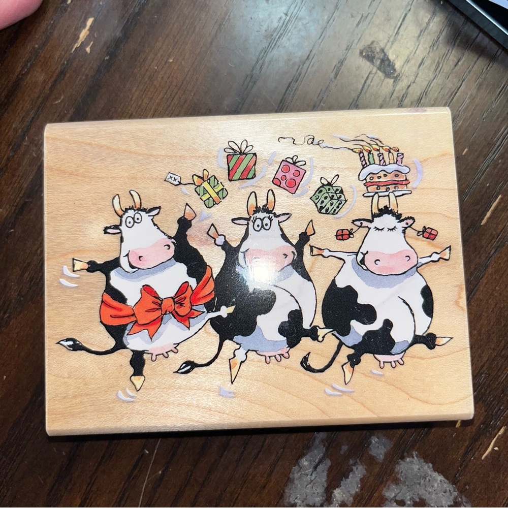 HTF Penny Black Margaret Sherry Collection COW Moo Birthday 2346K Rubber Stamp
